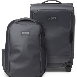 JanSport 22" Carry On Luggage Travel Pack 30L Smokey Grit Set